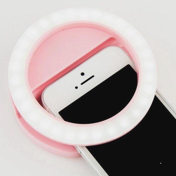 Селфи кольцо - Selfie Ring Light от USB, розовое н