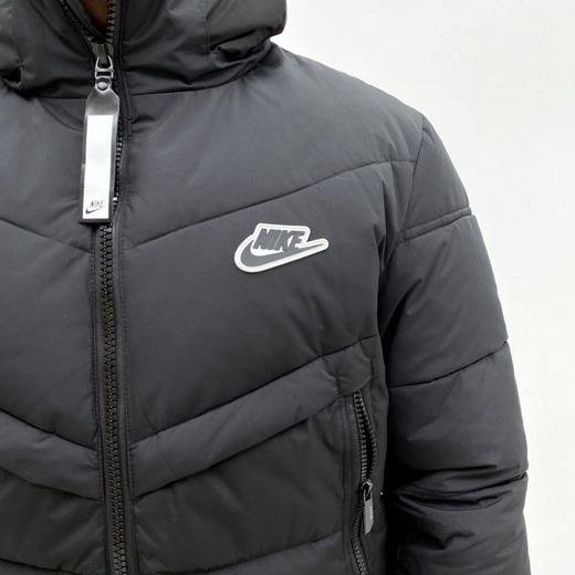 Новые зимние куртки Nike удлинённая черная
