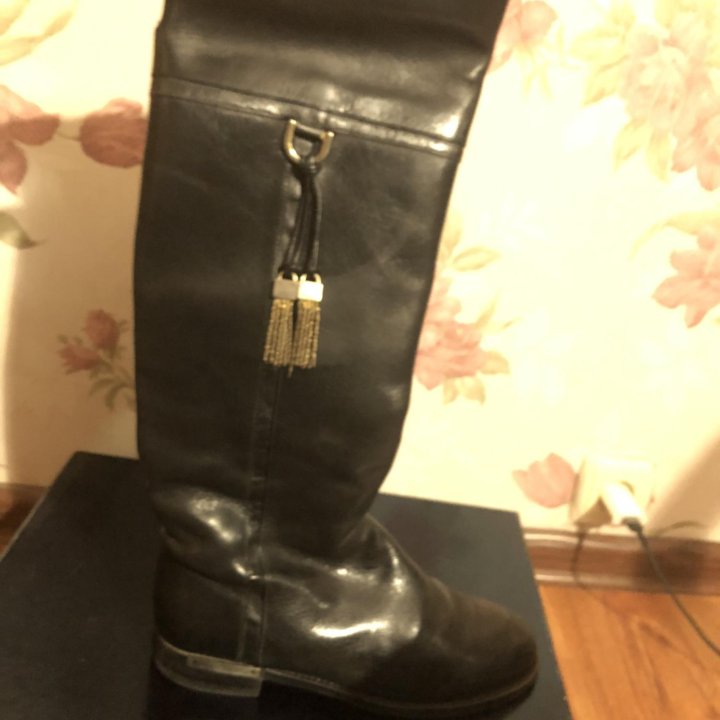 Кожаные Ботфорты