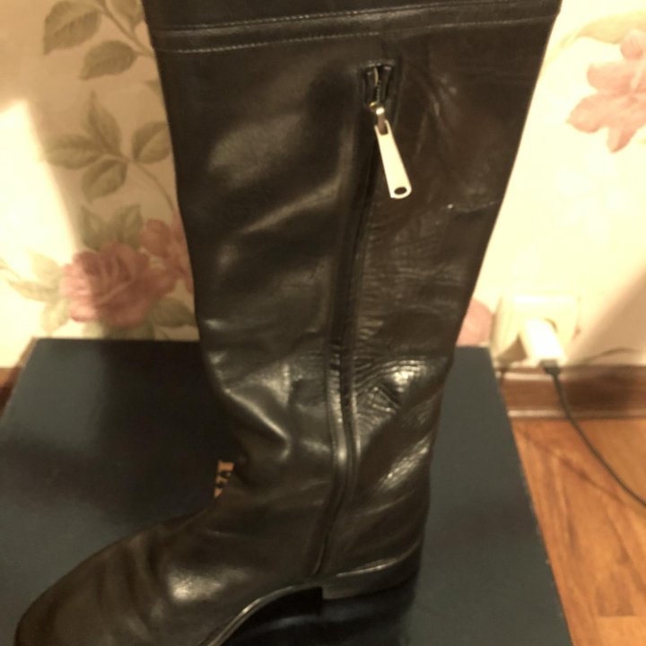 Кожаные Ботфорты