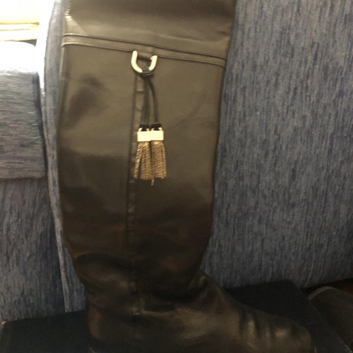 Кожаные Ботфорты