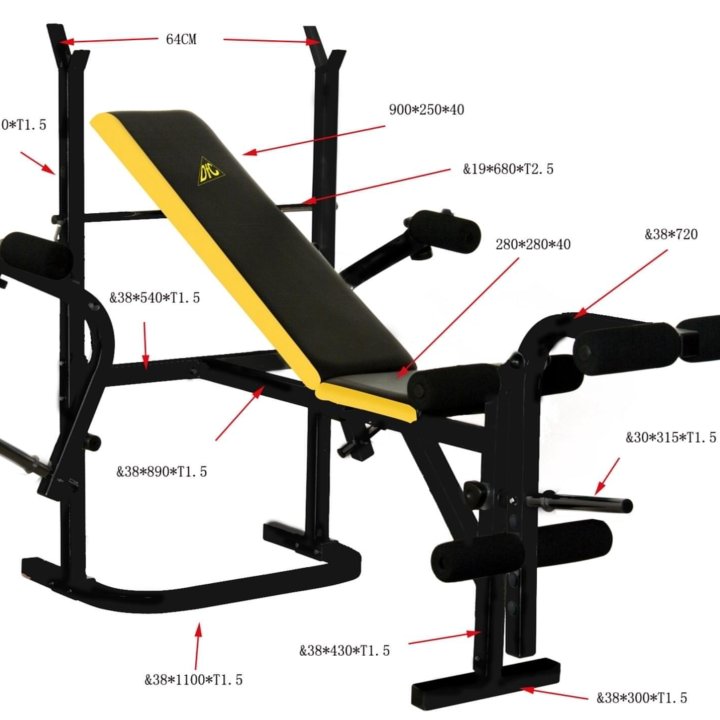 Скамья под штангу Dfc D002
