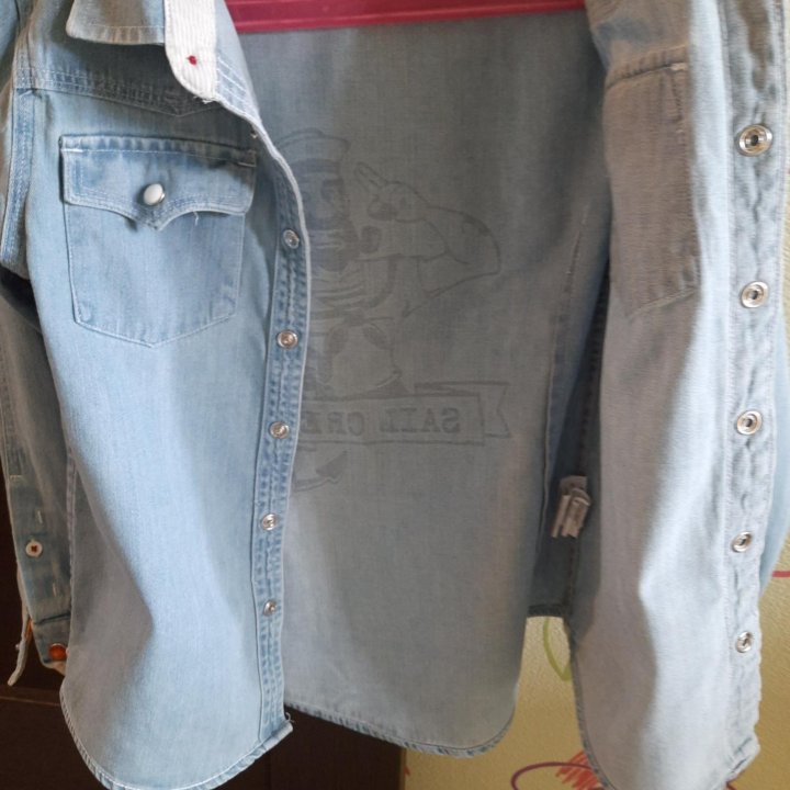 Рубашка джинсовая, 6-7 лет