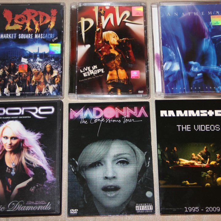 DVD Doro,Madonna,Rammstein,Lordi,Pink,Anathema