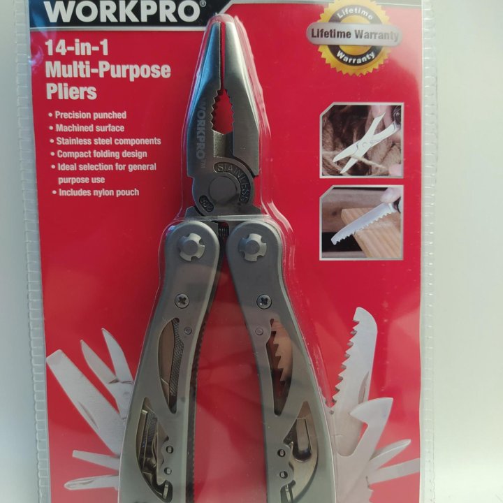 Мультитул Workpro W041901A 12 в 1 с ножницами