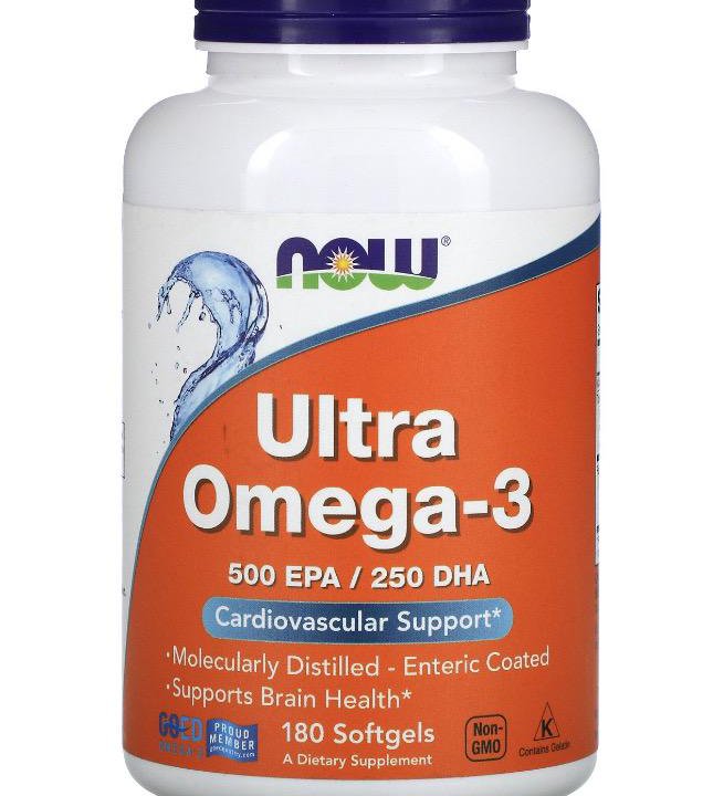 NOW, Ultra Omega-3, 500EPA/250DHA, 180 кап