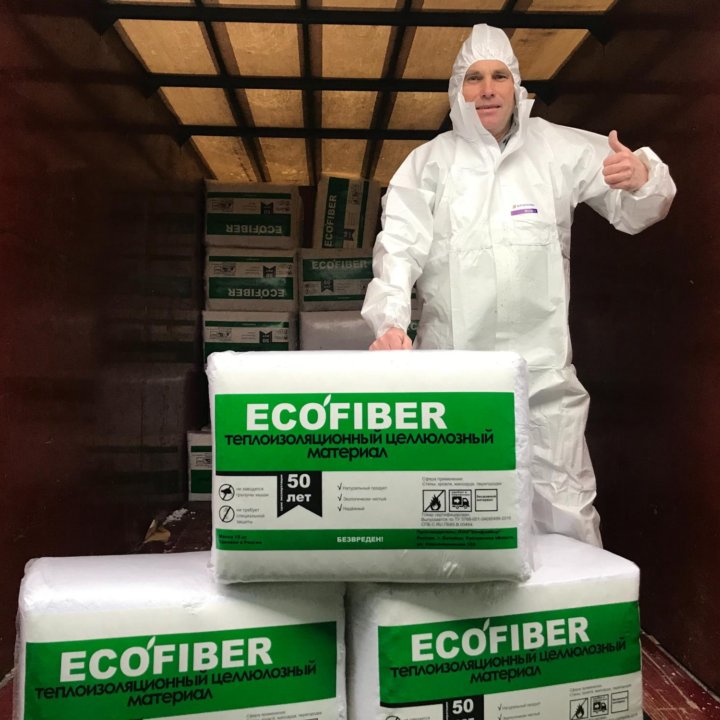 Эковата EcoFiber утепление домов