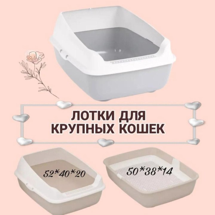 Лотки XXL(большие 50*38 и 52*40) для кошек