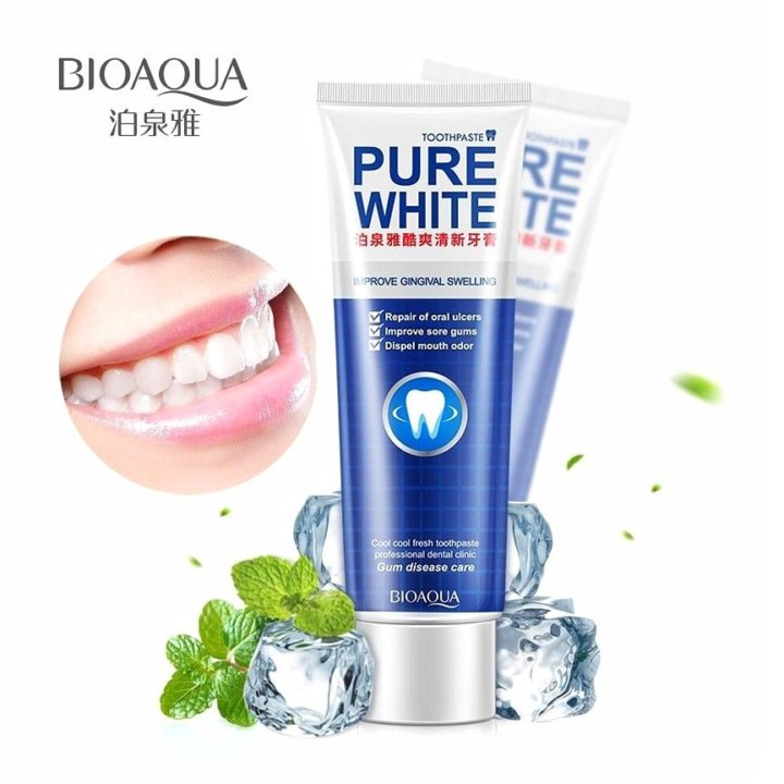 BIOAQUA ОТБЕЛИВАЮЩАЯ ЗУБНАЯ ПАСТА С МЯТОЙ Ю.КОРЕЯ