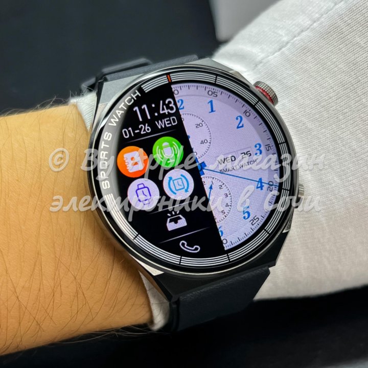 Smart Galaxy Watch 46мм (безрамочные, +3 ремешка)