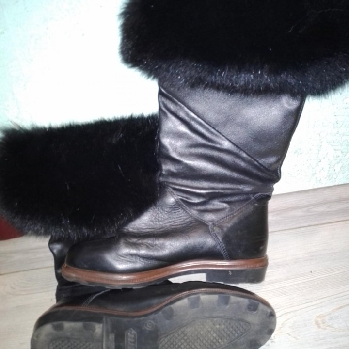 Кожаные сапоги