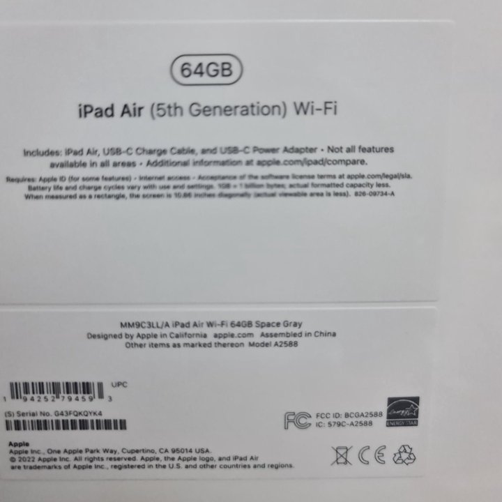 Ipad air 5 , 2022 года, 64 гб , WI-Fi