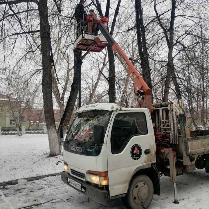 Услуги манипулятора+монтажная люлька+самосвал