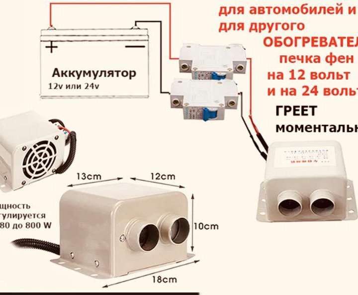 Автономной обогреватель 24 в