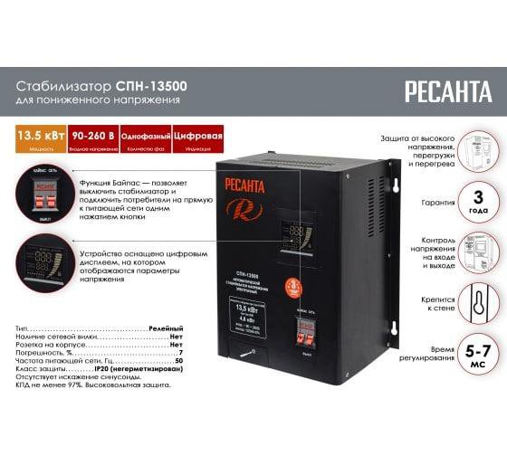 Стабилизатор напряжения Ресанта спн-13500