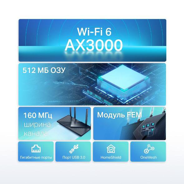 Роутер tp-link Archer AX55, wi-fi 6