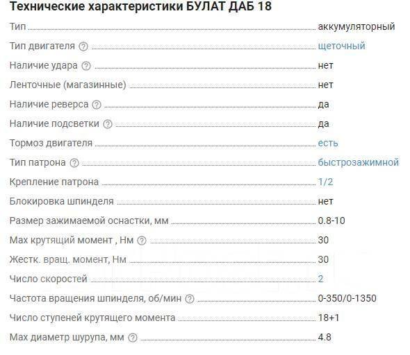 Аккумуляторная дрель-шуруповёрт Булат ДАБ 18