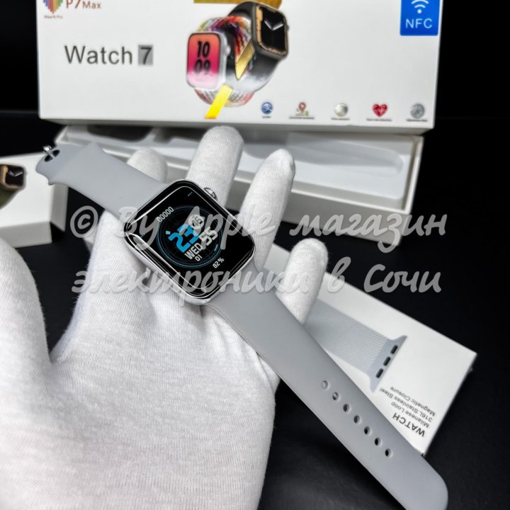 Apple Watch 7 (глянец, новые, 3 ремешка)