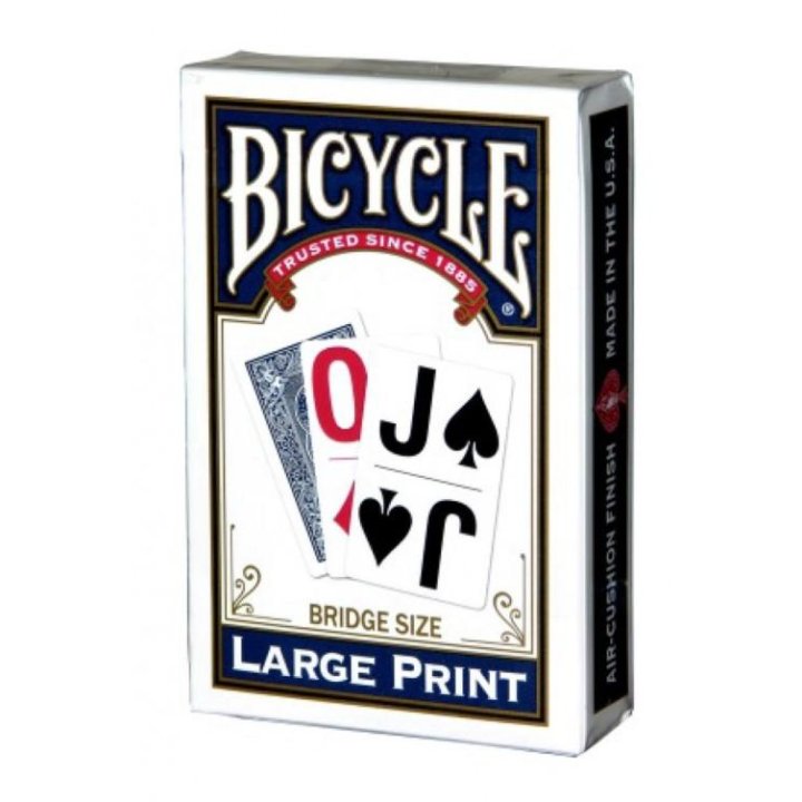 Карты Bicycle Large print (синяя рубашка)