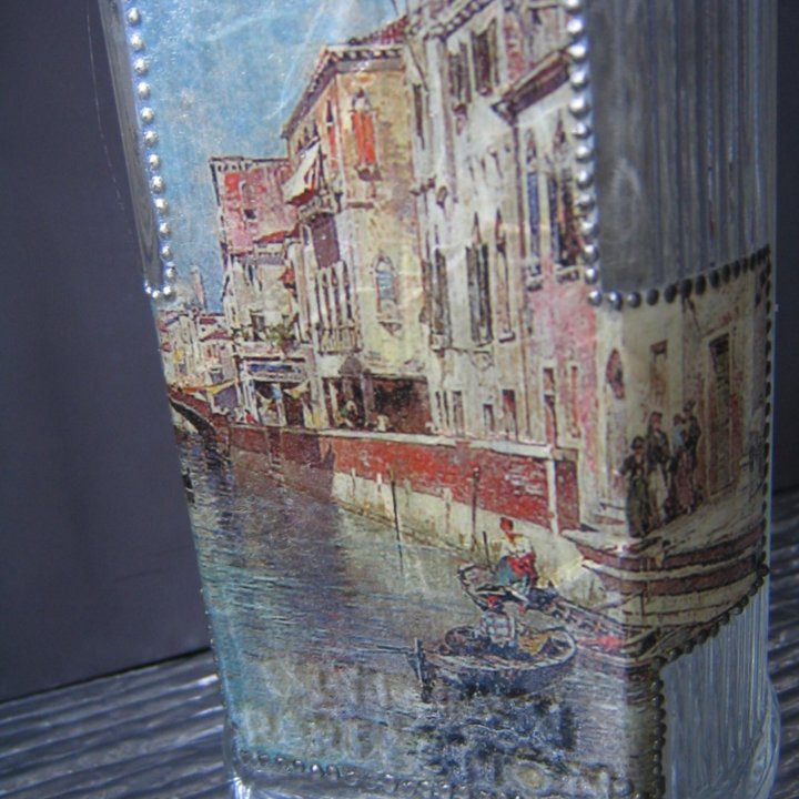 Бутылка декупаж Венеция