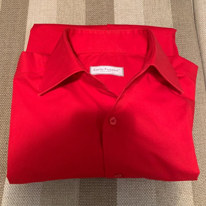 Красная рубашка Carlo Puccini 48 размер