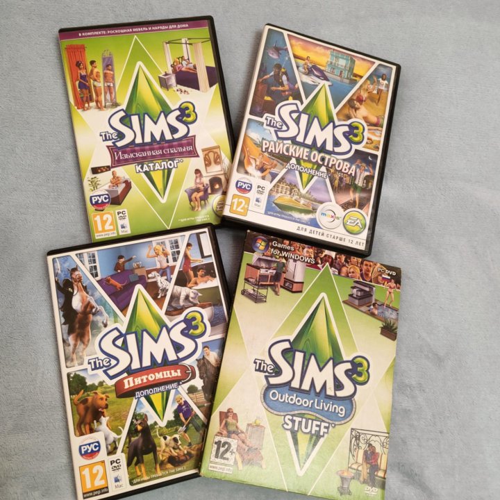 4 диска Sims 3 на пк дополнения