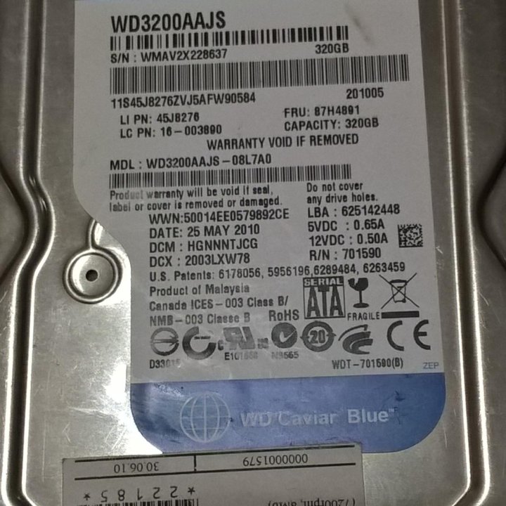 Жёсткий диск western digital 320 gb