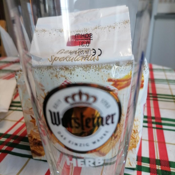 Бокал/пиво Warsteiner, 03 L,новый,из Германии.