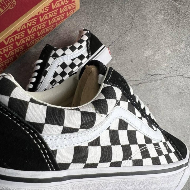 Vans Old Skool Platform Checkerboard Black