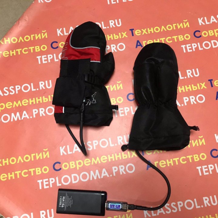 Рукавицы с электроподогревом USB водонепромокаемые