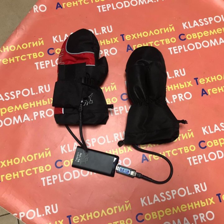 Рукавицы с электроподогревом USB водонепромокаемые