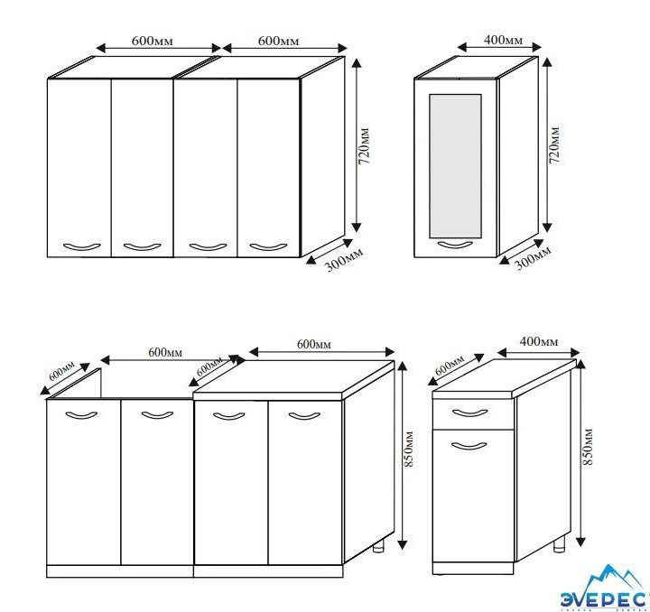 Кухонный гарнитур Прованс 1,6м.