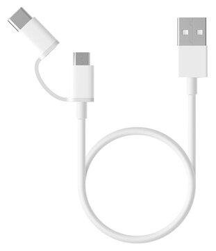Кабель Xiaomi USB - microUSB/USB Type-C (SJV4083TY) 0.3 м White