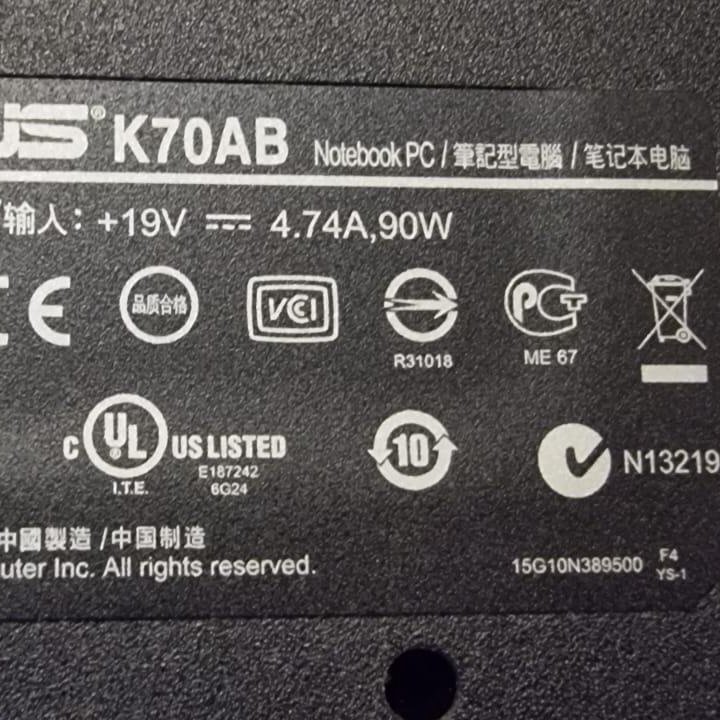 Ноутбук asus K70AB