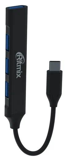 USB-CРазветвитель Ritmix CR-4401 Metal Черный