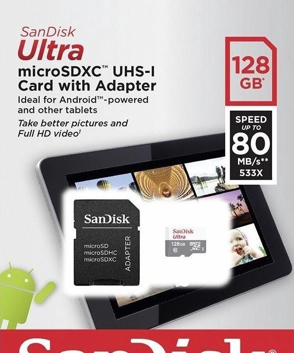 Карта памяти SanDisk microsdxc 128gb. Class 10