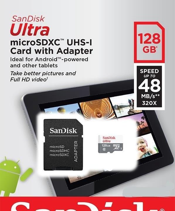 Карта памяти SanDisk microsdxc 128gb. Class 10