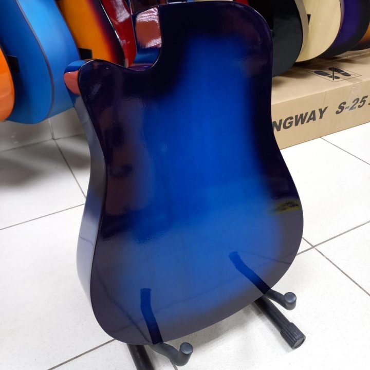 Гитара Синяя с анкером глянец Новая