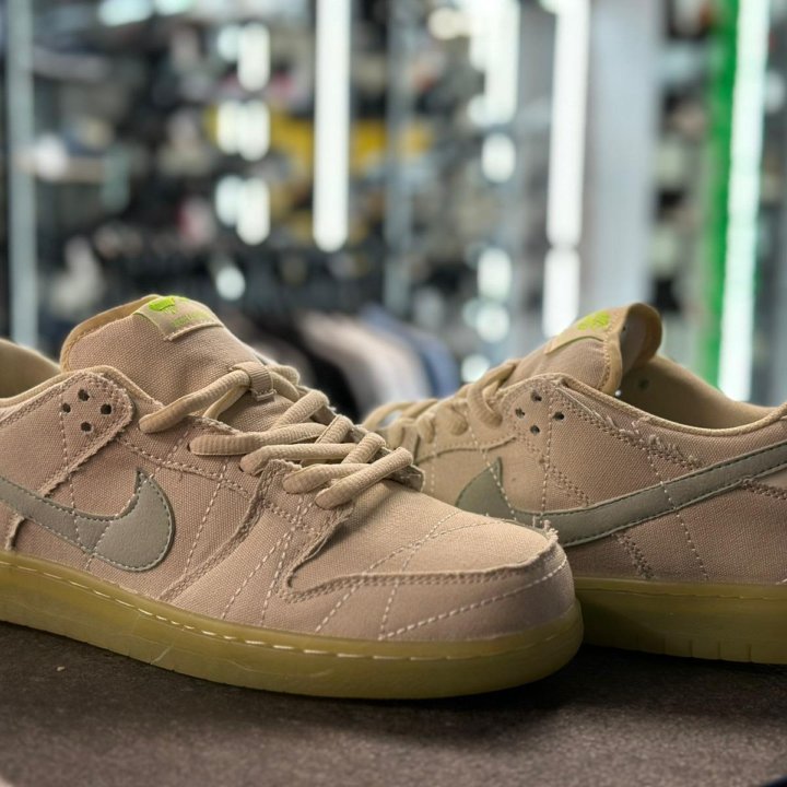 Кроссовки Nike SB Dunk Бежево-Зелёные