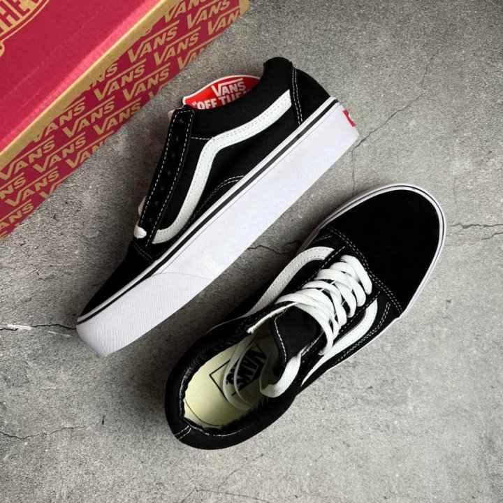 Vans Old Skool Platform Black White
