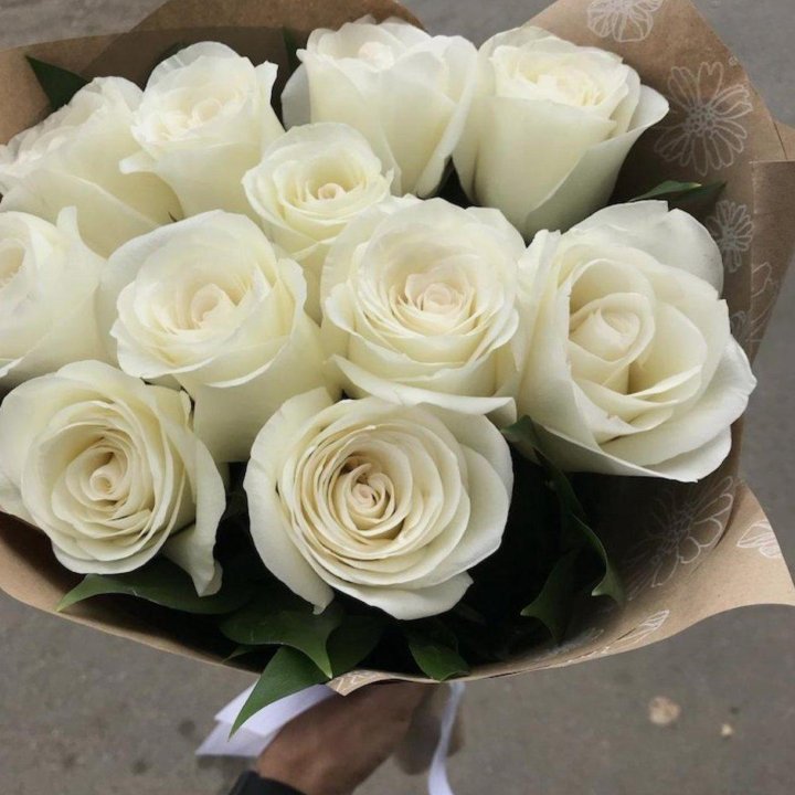 11 белых роз с доставкой за час