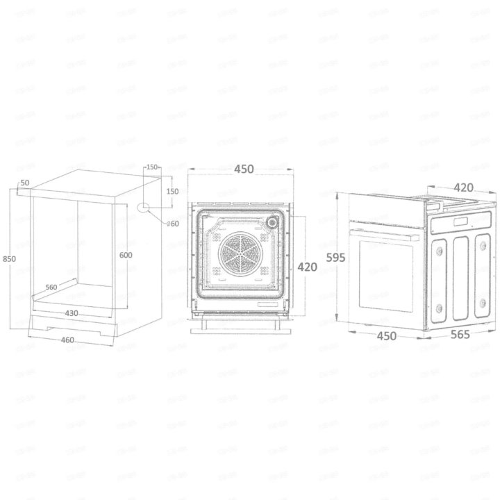 Духовой шкаф DEXP 1YLO45BB ширина 45 см