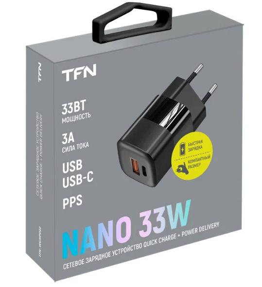 СЗУ TFN NANO USB/USB-C 33W PD 3А Black (WCRPD22)