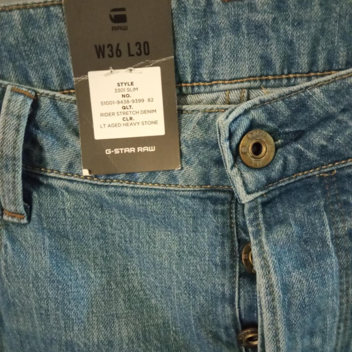 Джинсы G-star RAW 33 01 slim 52р 36-30