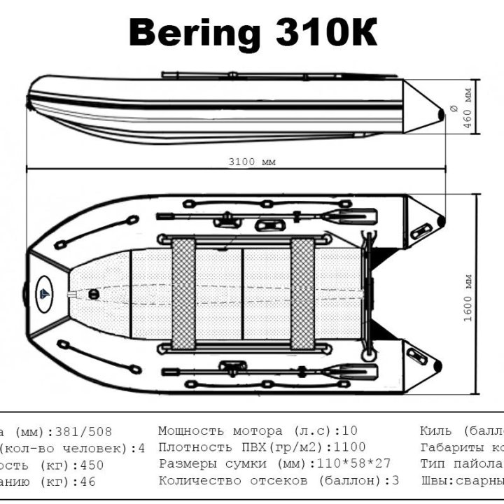 Лодка ПВХ Bering 310