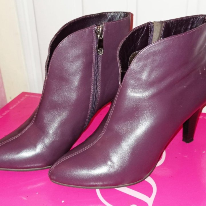 Ботильоны, кожа