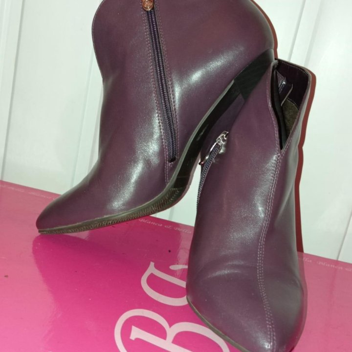 Ботильоны, кожа