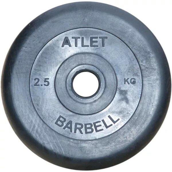 Диск обрезиненный BARBELL ATLET 2,5 кг / диаметр 2