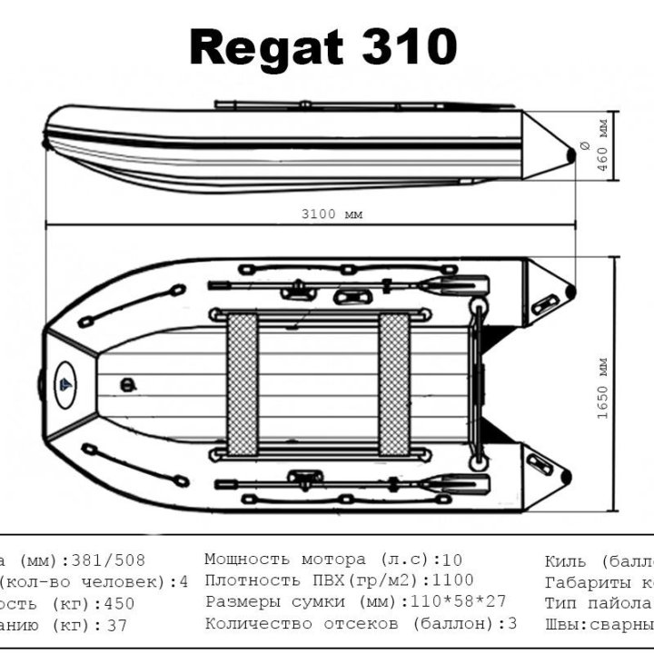 Лодка ПВХ Regat (Регат) 310