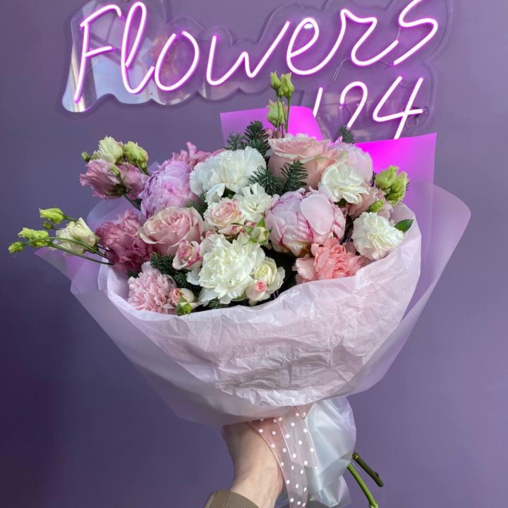 Достойный букет с эустомой от Flowers124